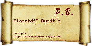 Platzkó Buzás névjegykártya